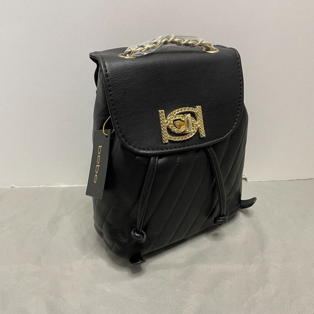 Bebe Los Angels Womens Hera Small Backpack with Top Chain Handle NWT